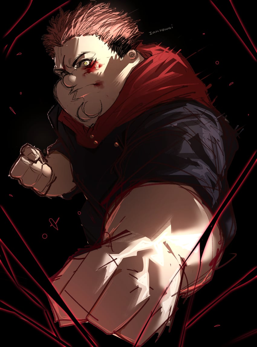 itadori yuuji and peter griffin (jujutsu kaisen and 1 more) drawn by kowai_(iamkowai)