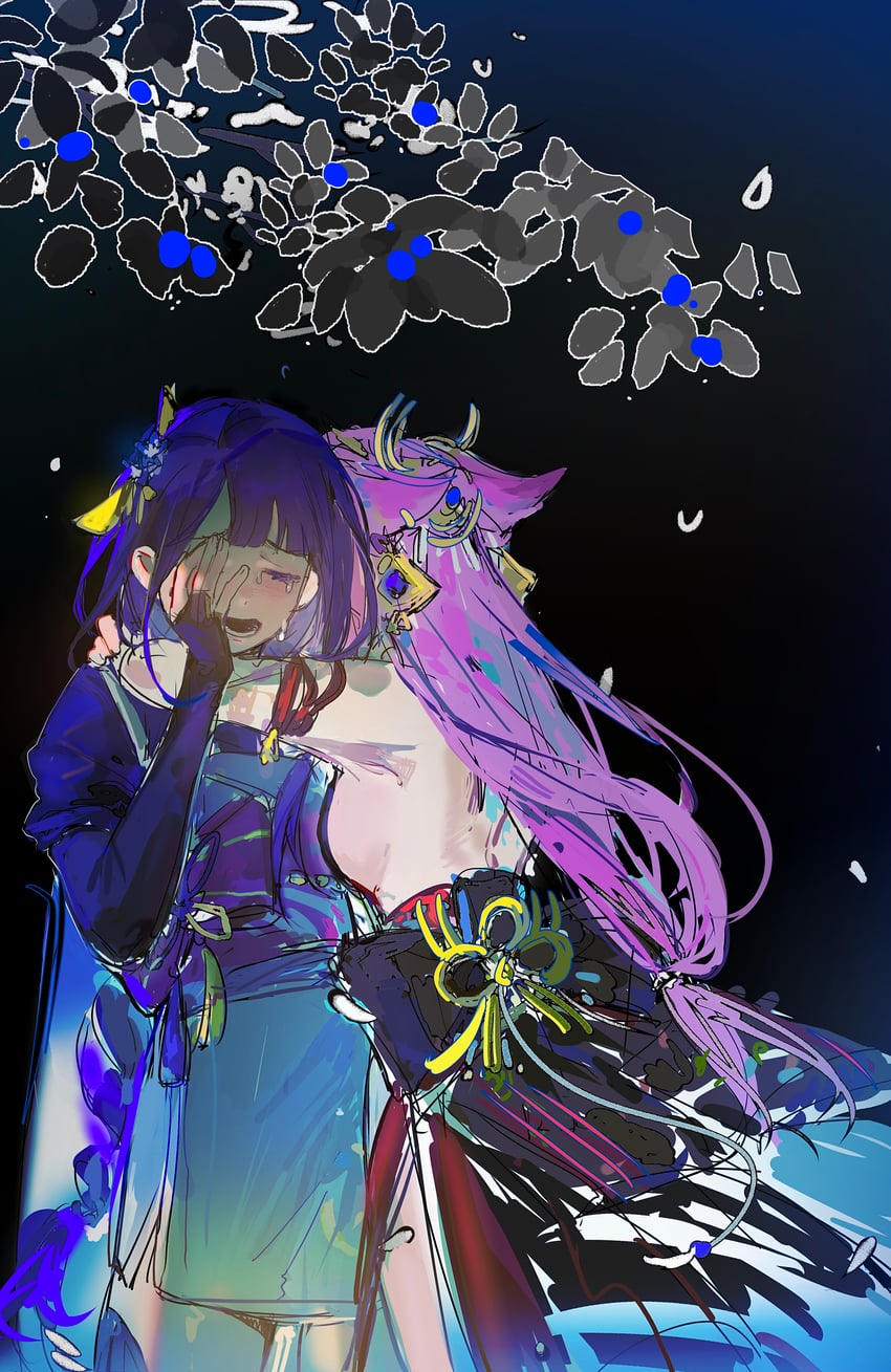 raiden shogun and yae miko (genshin impact) drawn by zhutumengjin584