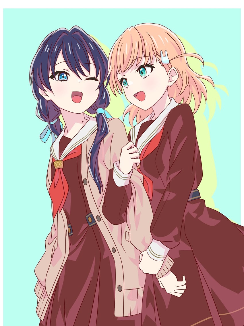 hinoshita kaho and murano sayaka (love live! and 1 more) drawn by myrain56991013