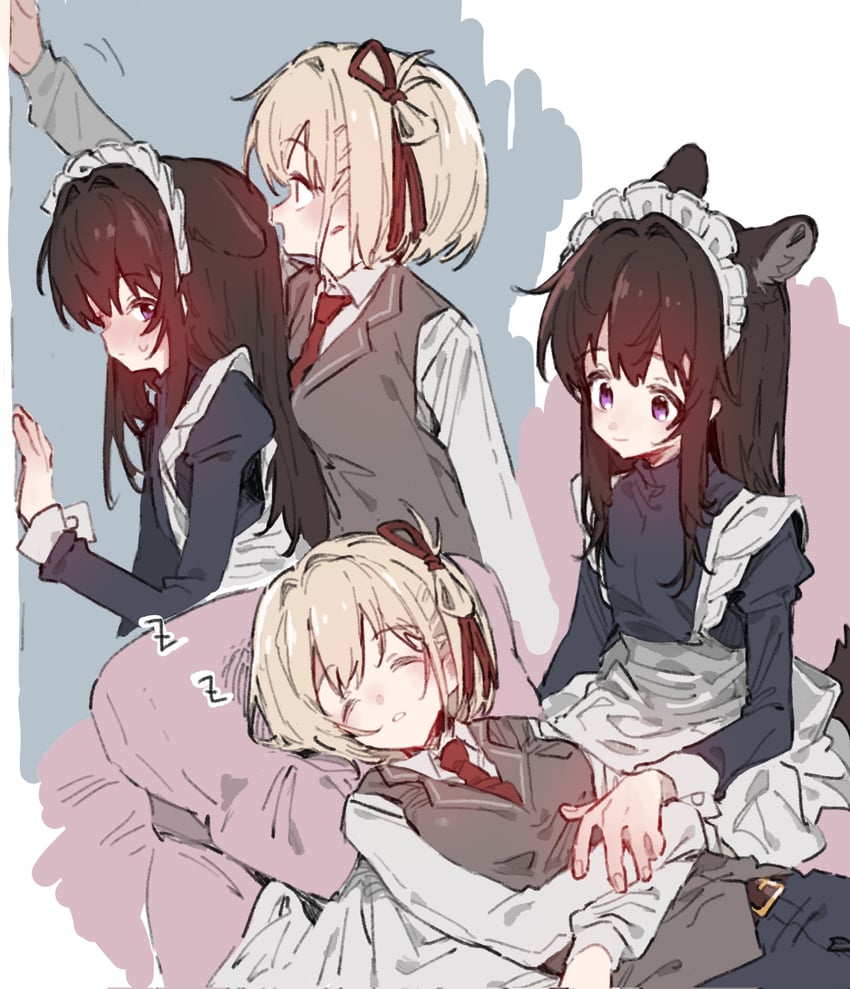 nishikigi chisato and inoue takina (lycoris recoil) drawn by shioneko114