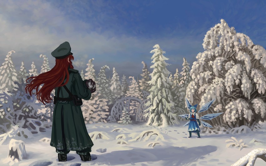 cirno and hong meiling (touhou) drawn by u-joe
