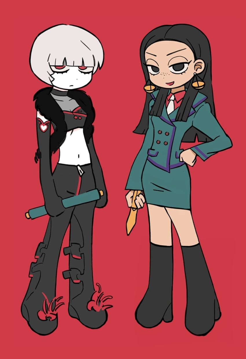 shih-na and calisto yew (ace attorney and 2 more) drawn by goso_(aaigoso)