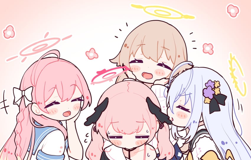 koharu, hanako, hifumi, and azusa (blue archive) drawn by morotake