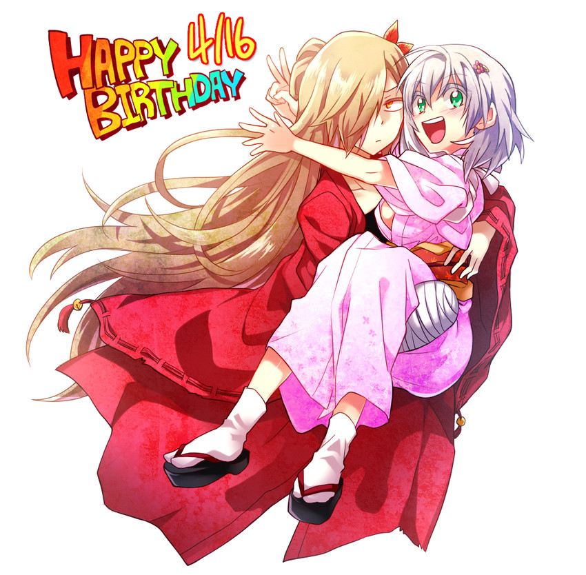 momiji and sakura ichiko (binbougami ga!) drawn by re_ghotion