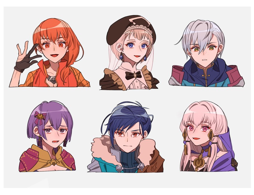 lysithea von ordelia, bernadetta von varley, mercedes von martritz, felix hugo fraldarius, leonie pinelli, and 1 more (fire emblem and 1 more) drawn by rutata