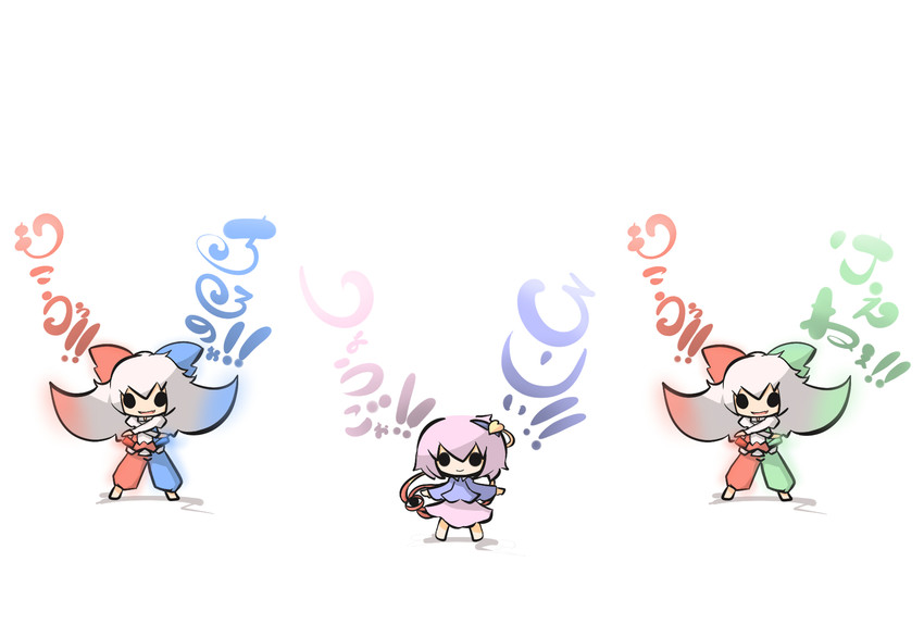 fujiwara no mokou and komeiji satori (touhou and 2 more) drawn by saku_(osake_love)