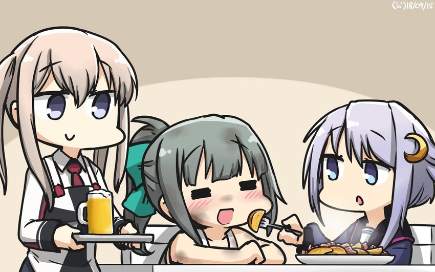 yuubari, graf zeppelin, and yayoi (kantai collection) drawn by hamu_koutarou