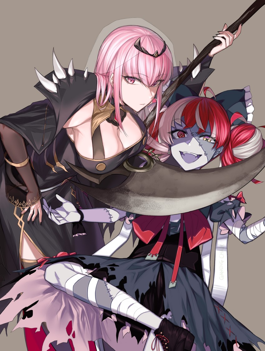 mori calliope and kureiji ollie (hololive and 2 more) drawn by ckhd