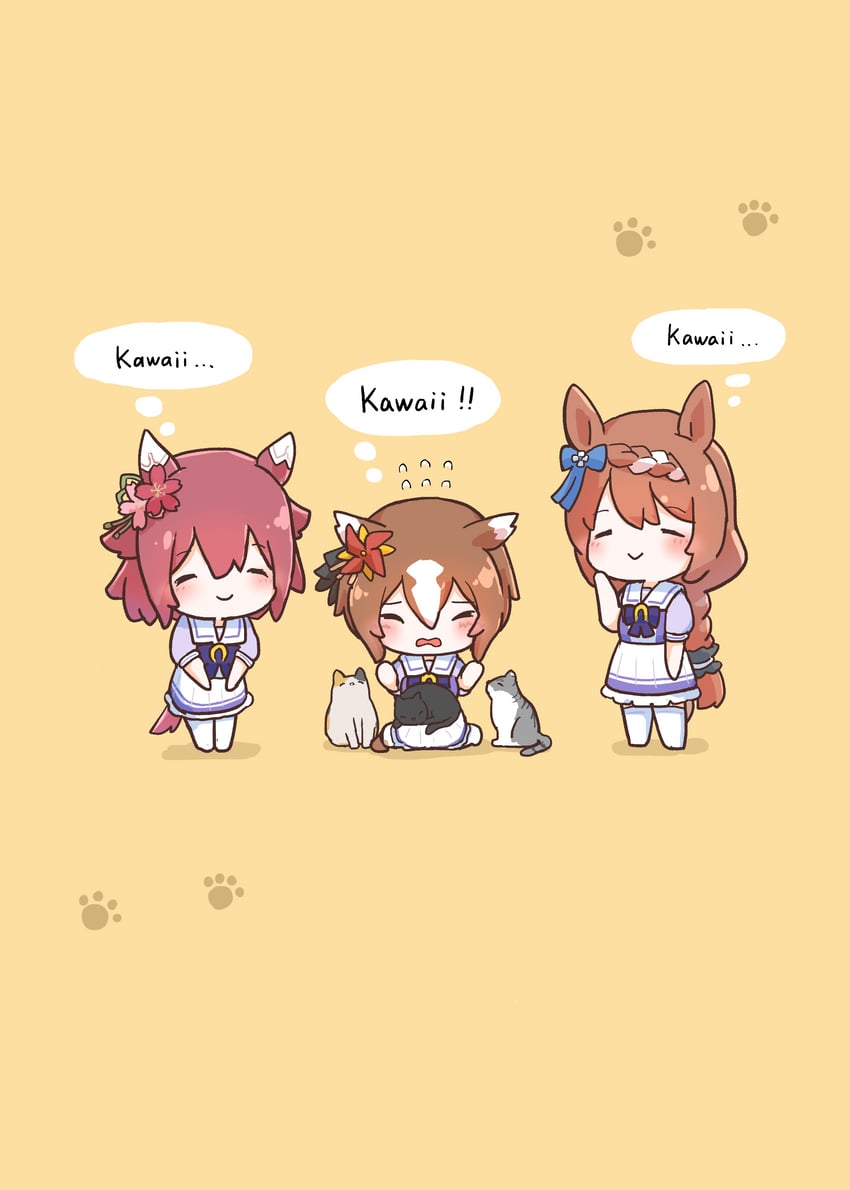 super creek, sakura chiyono o, and yaeno muteki (umamusume) drawn by chokueji