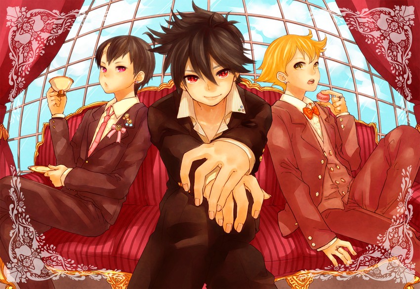 red, brendan, and barry (pokemon and 1 more) drawn by kumatani