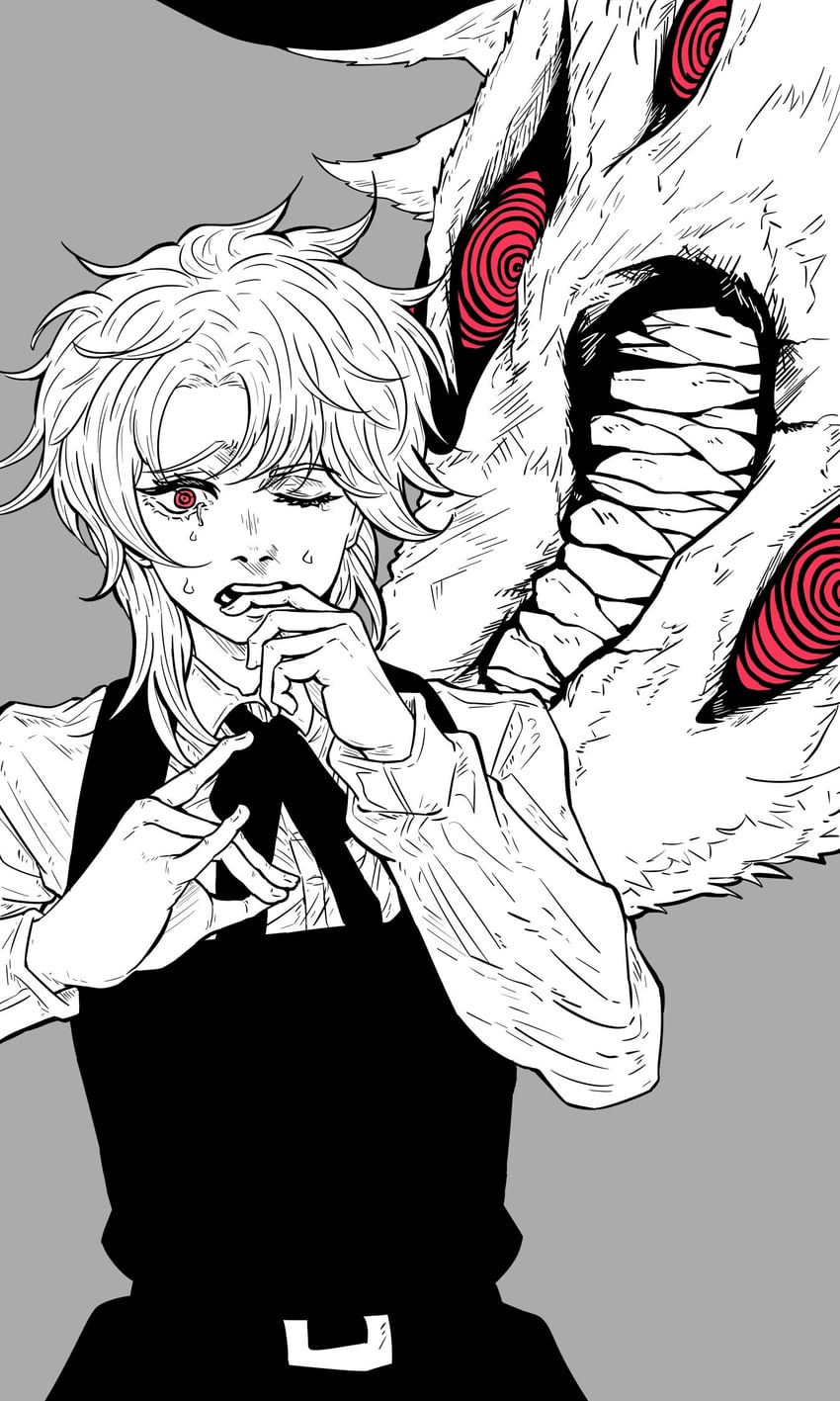 famine devil and fox devil (chainsaw man) drawn by raggumba