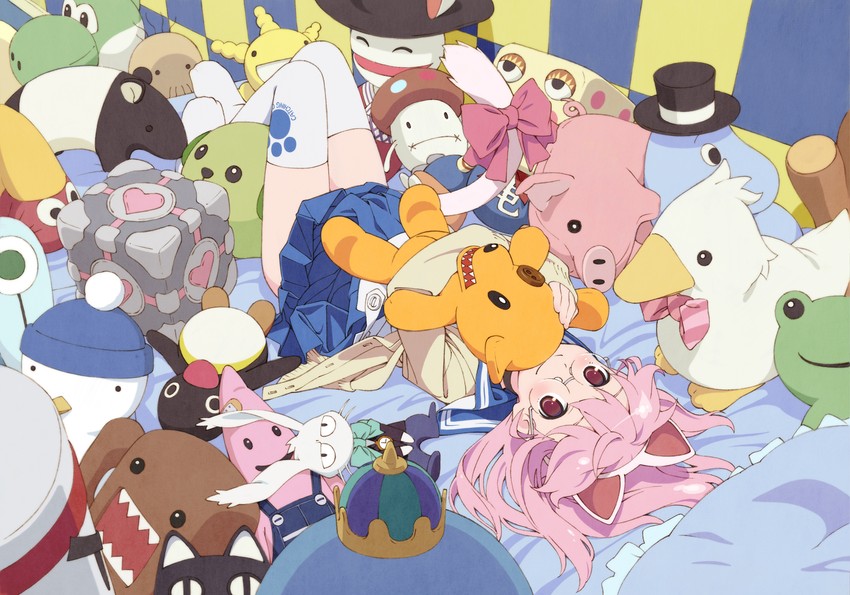 yoshi, aperture science weighted companion cube, keropii, king slime, oryzae-tan, and 14 more (original and 18 more) drawn by shiwasu_takashi