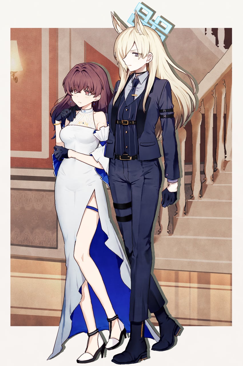 sensei, kanna, and female sensei (blue archive) drawn by senta_(ysk_0218)