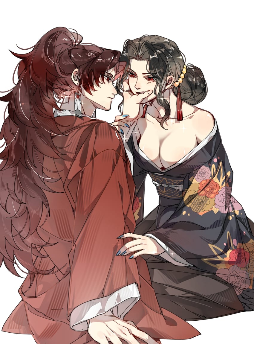 kibutsuji muzan and tsugikuni yoriichi (kimetsu no yaiba) drawn by jinchaoyueming21845