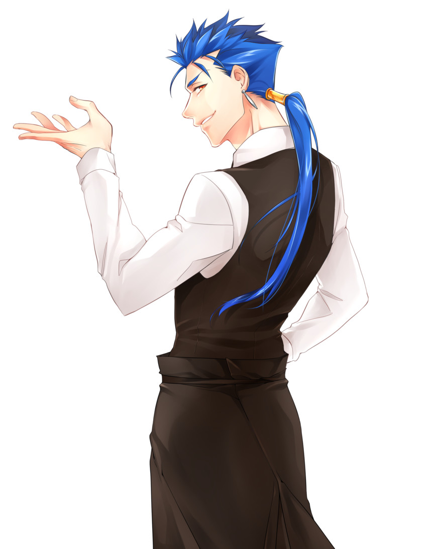 cu chulainn (fate and 2 more) drawn by ryugun