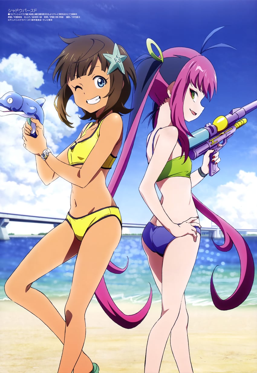 kazamatsuri ren and sinclair hina (megami magazine and 2 more) drawn by nakashige_shunsuke