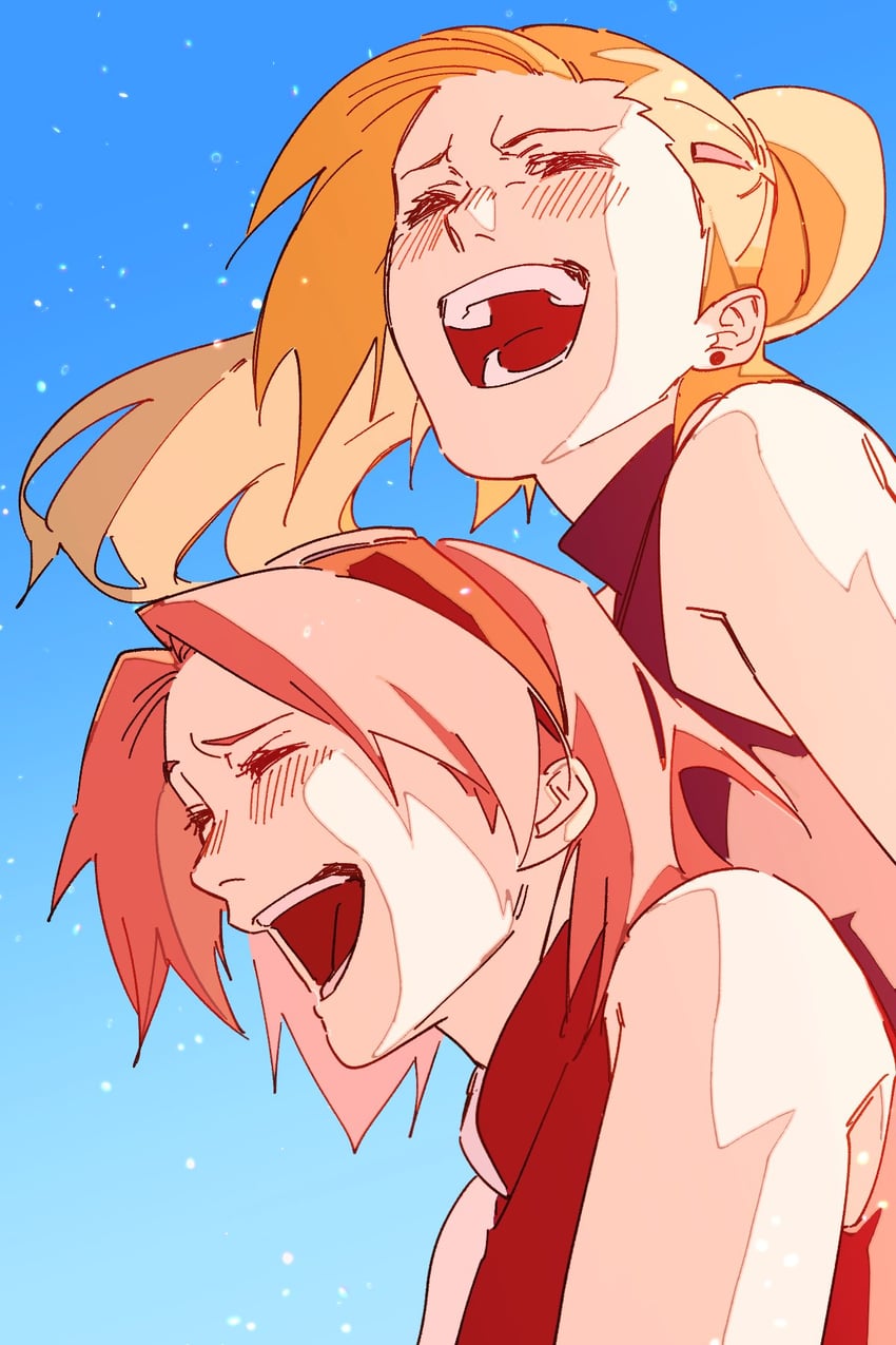haruno sakura and yamanaka ino (naruto and 1 more) drawn by pnpk_1013