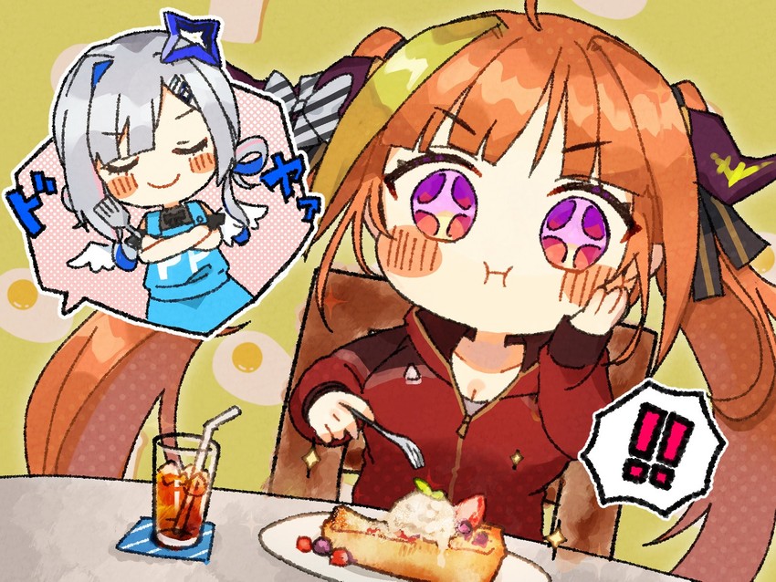 amane kanata and kiryu coco (hololive) drawn by higashi_miyako