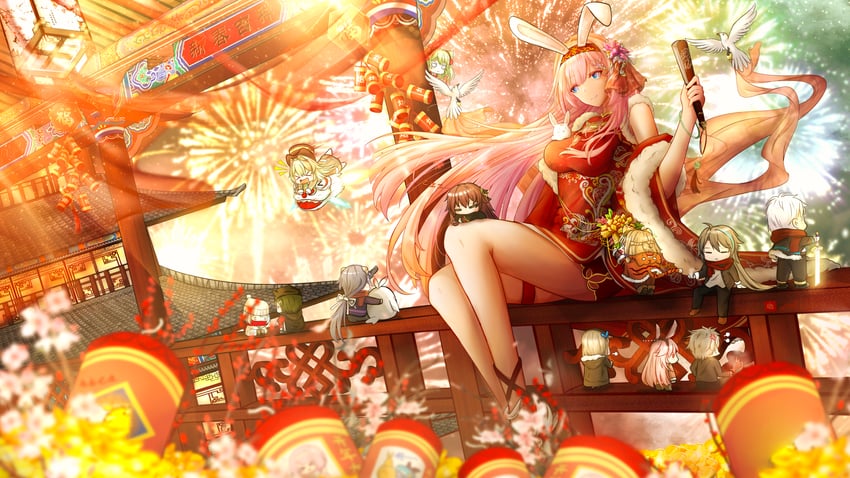 elysia, fu hua, yae sakura, mobius, aponia, and 9 more (honkai and 1 more) drawn by gxws