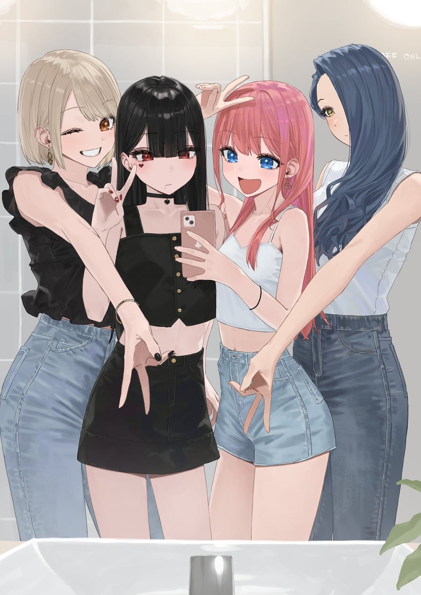 enokawa kokoro, kimishima touka, kunitomi ryouka, and kuroba mitsuha (original) drawn by hara_kenshi