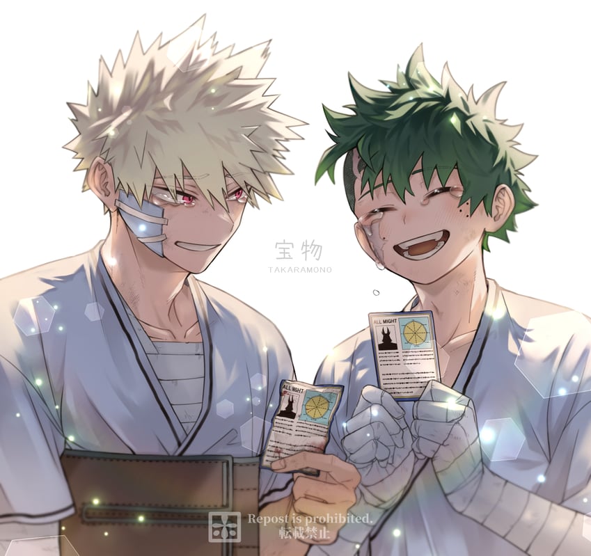 midoriya izuku and bakugou katsuki (boku no hero academia) drawn by ho_(dotto615)