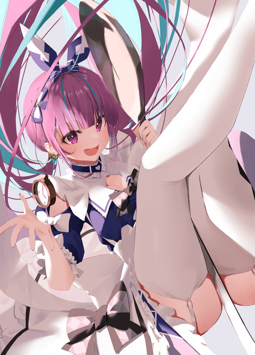 minato aqua and alice (hololive and 1 more) drawn by mikaku