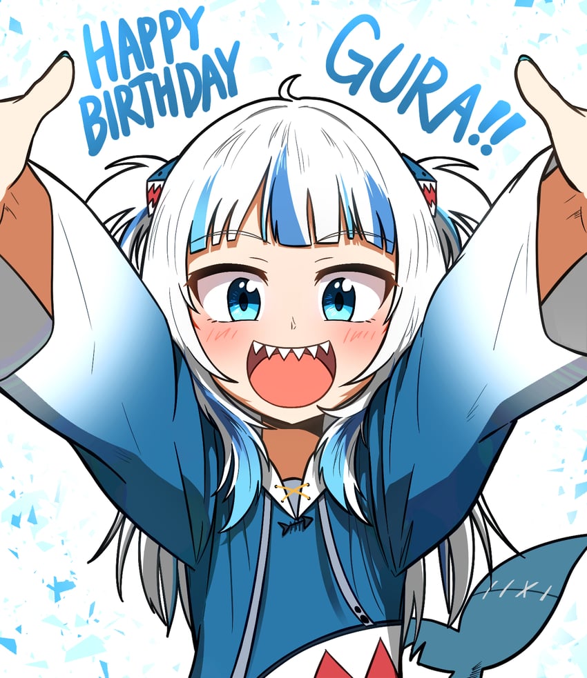 gawr gura (hololive and 1 more) drawn by ddolbang
