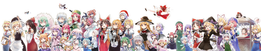 hakurei reimu, kirisame marisa, remilia scarlet, flandre scarlet, izayoi sakuya, and 43 more (touhou and 1 more) drawn by marutoman_chuui