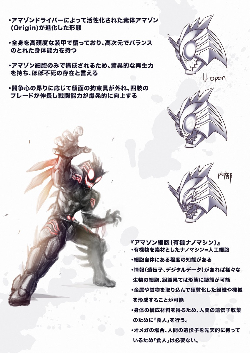 kamen rider amazon omega (kamen rider and 1 more) drawn by kuroda_asaki