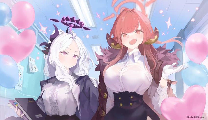 hina, aru, and arona (blue archive) drawn by a3_mong