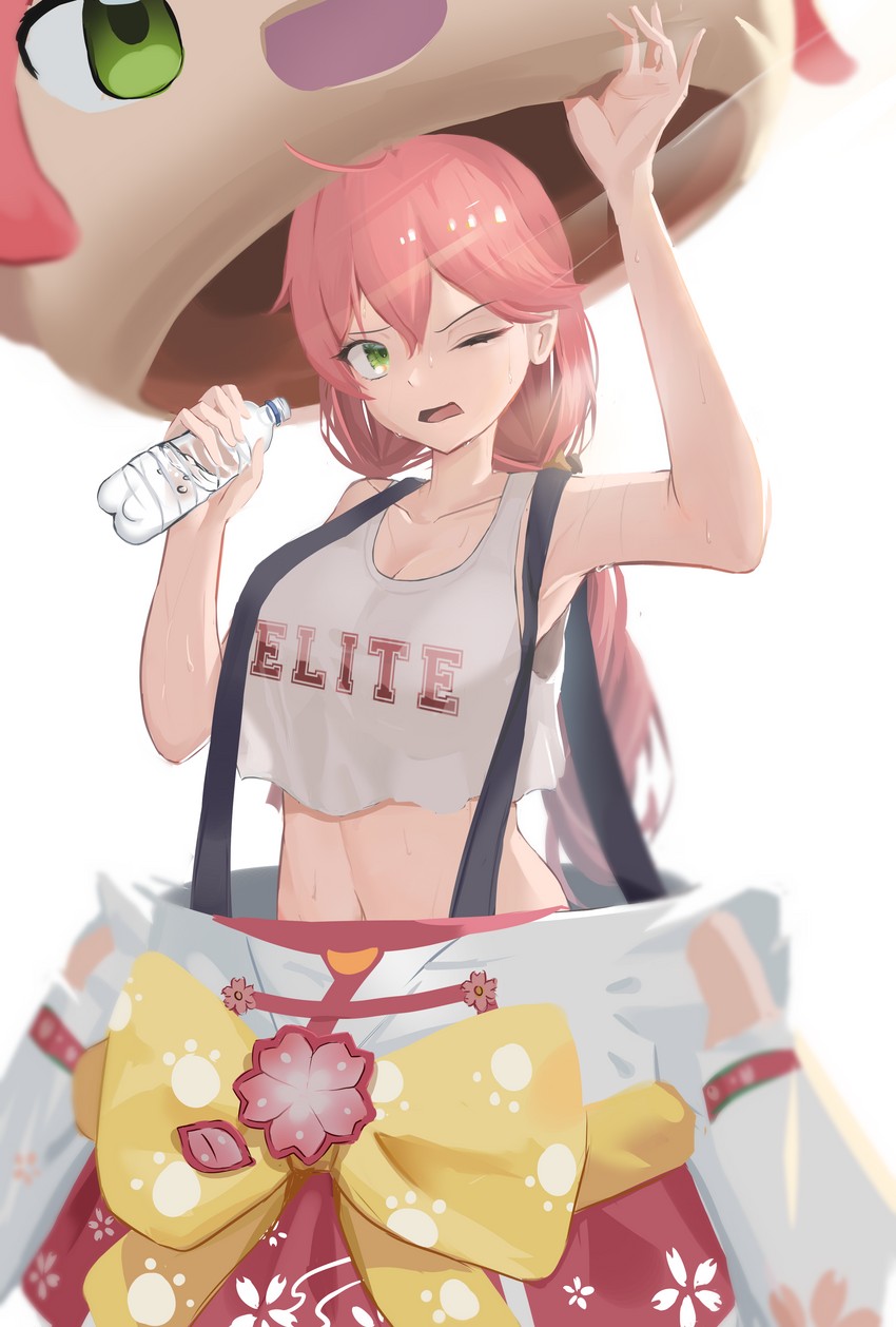 sakura miko and mikodanye (hololive) drawn by izanagi_no_ookami_p.