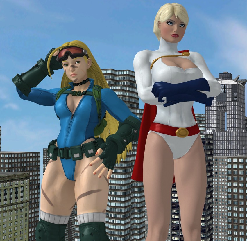 cammy white and power girl (street fighter and 2 more)