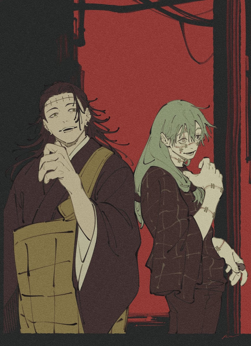 getou suguru and mahito (jujutsu kaisen) drawn by mim_(mimya0600)