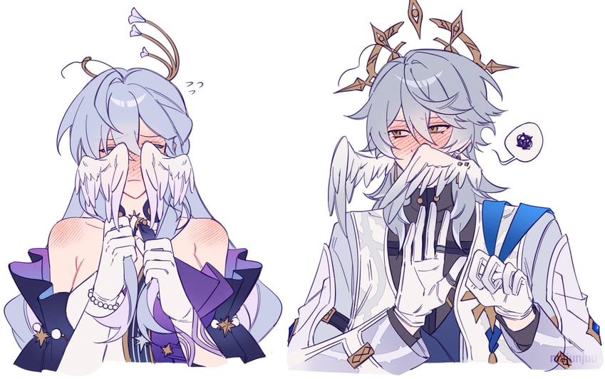 robin and sunday (honkai and 1 more) drawn by majunjuu