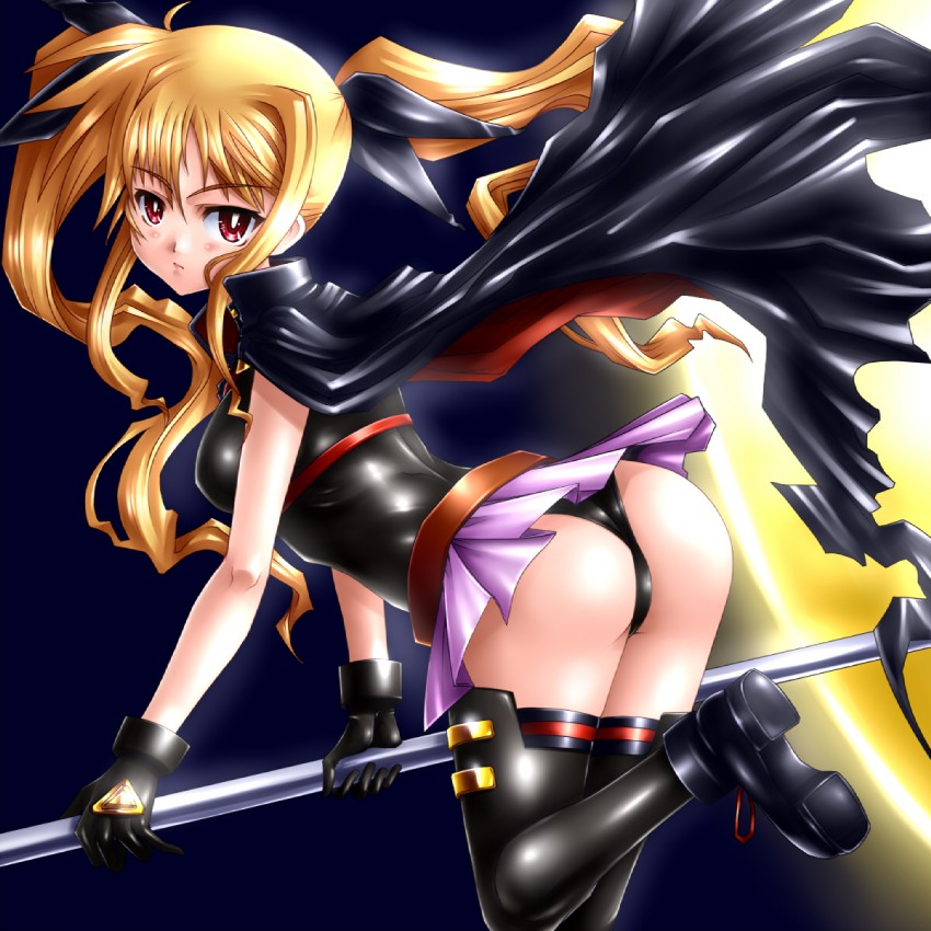 fate testarossa and bardiche (lyrical nanoha and 2 more) drawn by gao_(naodayo)
