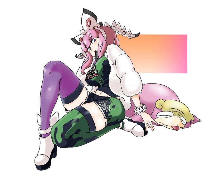 klara and galarian slowpoke (pokemon and 1 more) drawn by positibe