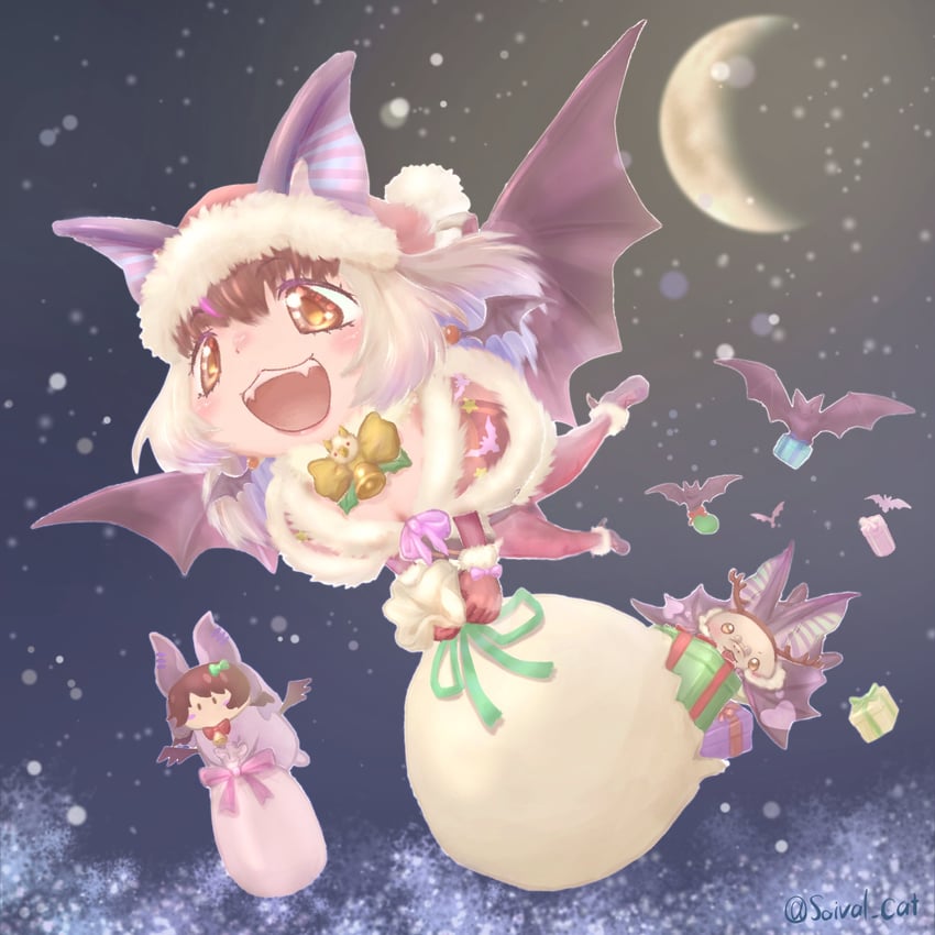 brown long-eared bat and poporu (kemono friends and 1 more) drawn by saival_cat
