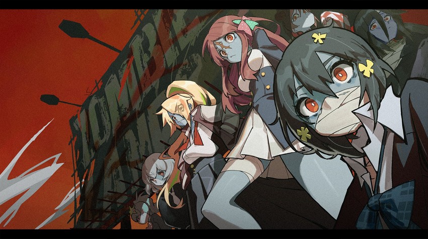 konno junko, minamoto sakura, mizuno ai, nikaidou saki, hoshikawa lily, and 2 more (zombie land saga) drawn by waterkuma