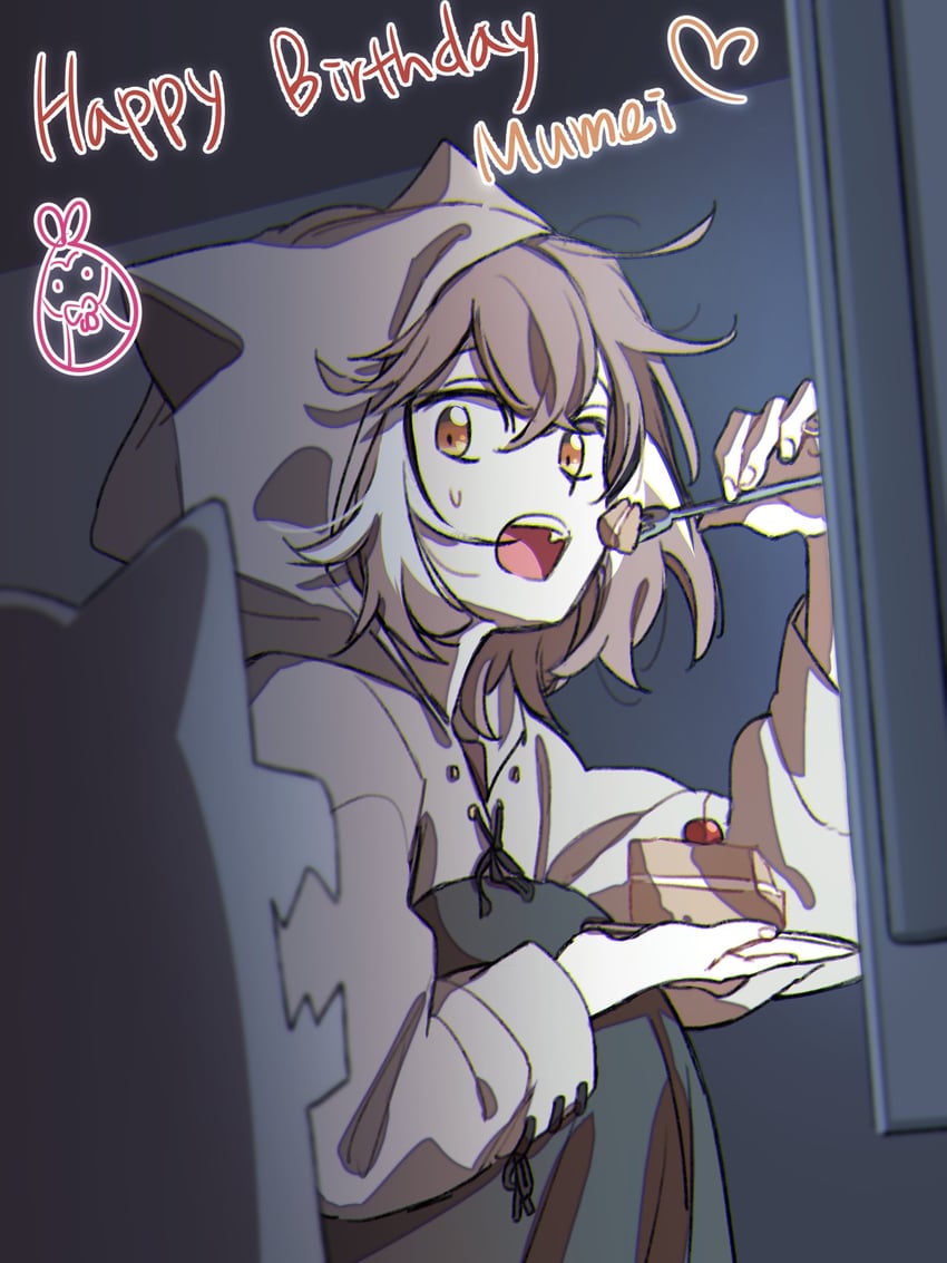 nanashi mumei, hooman, and animal (hololive and 1 more) drawn by anco_(platanity)