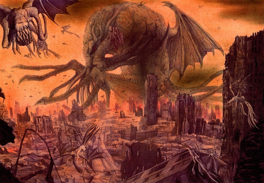 cthulhu (cthulhu mythos) drawn by hiyokemusi