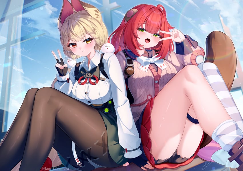 alice thymefield and ukinami yuzuha (zenless zone zero) drawn by takemura_kou