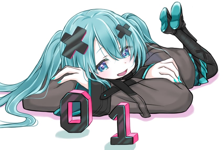 hatsune miku and batsu miku (vocaloid and 2 more) drawn by yohira_ame