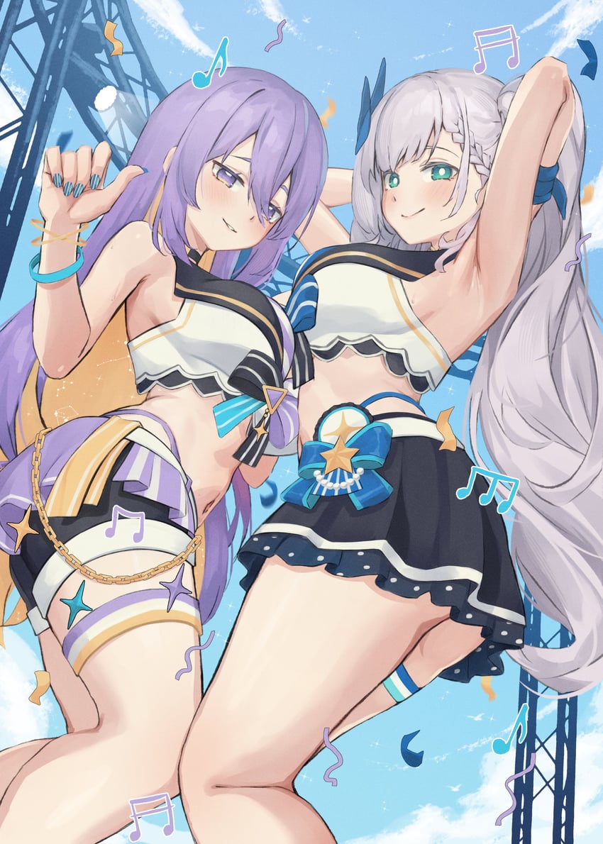 moona hoshinova and pavolia reine (hololive and 1 more) drawn by kangbus