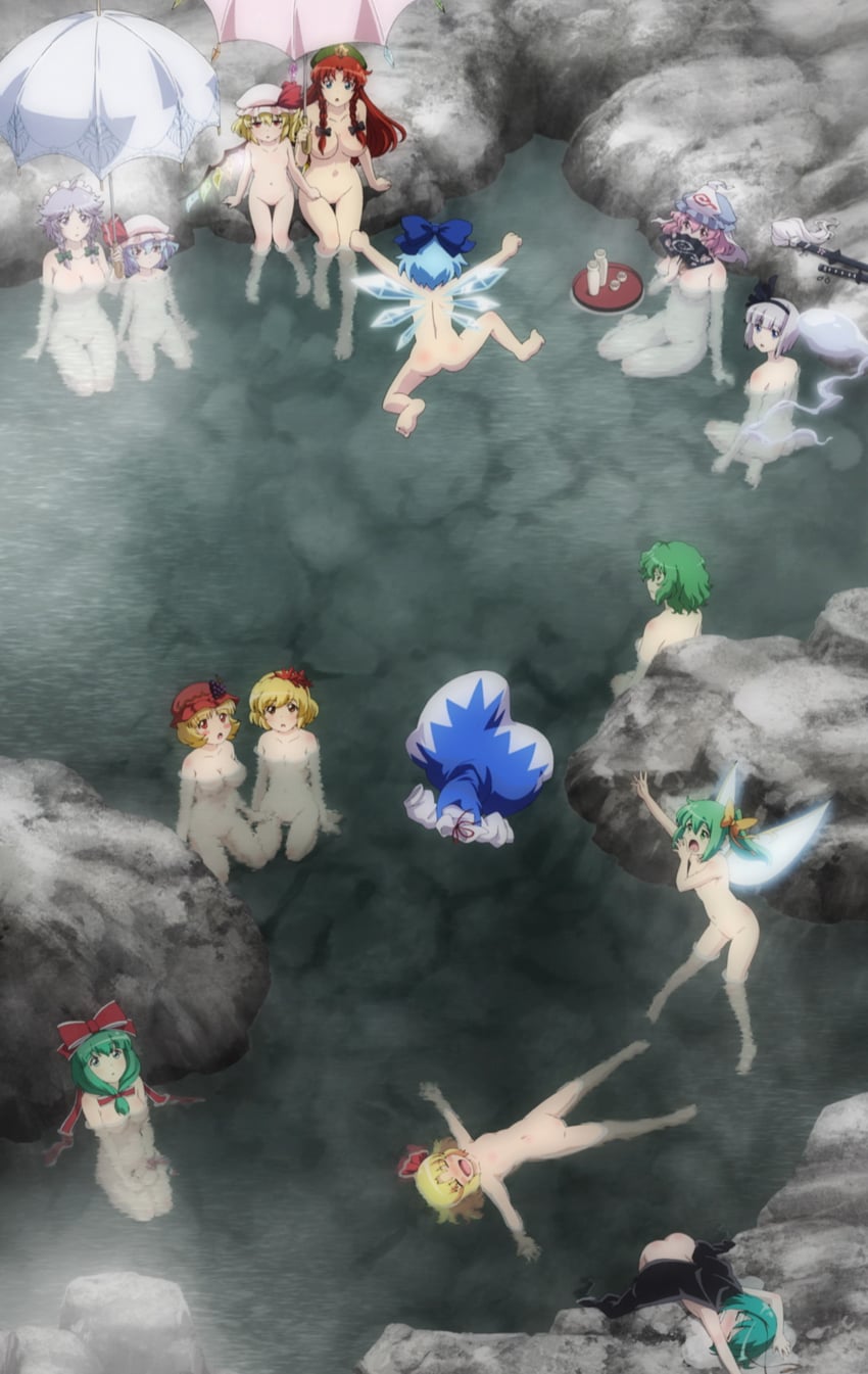 remilia scarlet, flandre scarlet, izayoi sakuya, konpaku youmu, cirno, and 8 more (touhou and 1 more) drawn by lunamoon