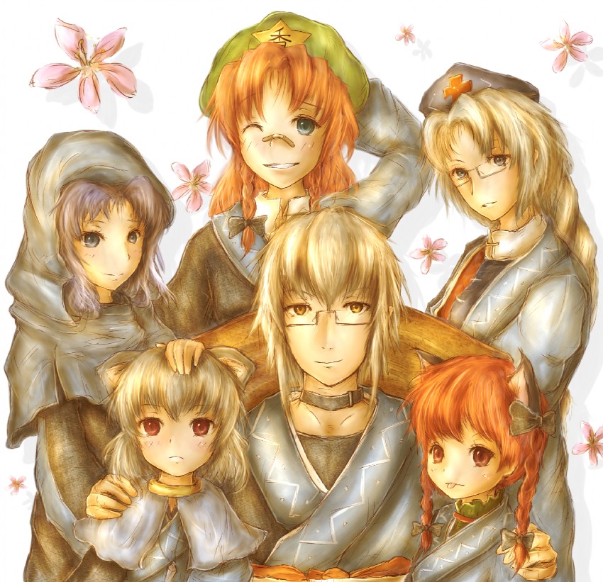 hong meiling, kaenbyou rin, nazrin, yagokoro eirin, morichika rinnosuke, and 1 more (touhou) drawn by amano_jack