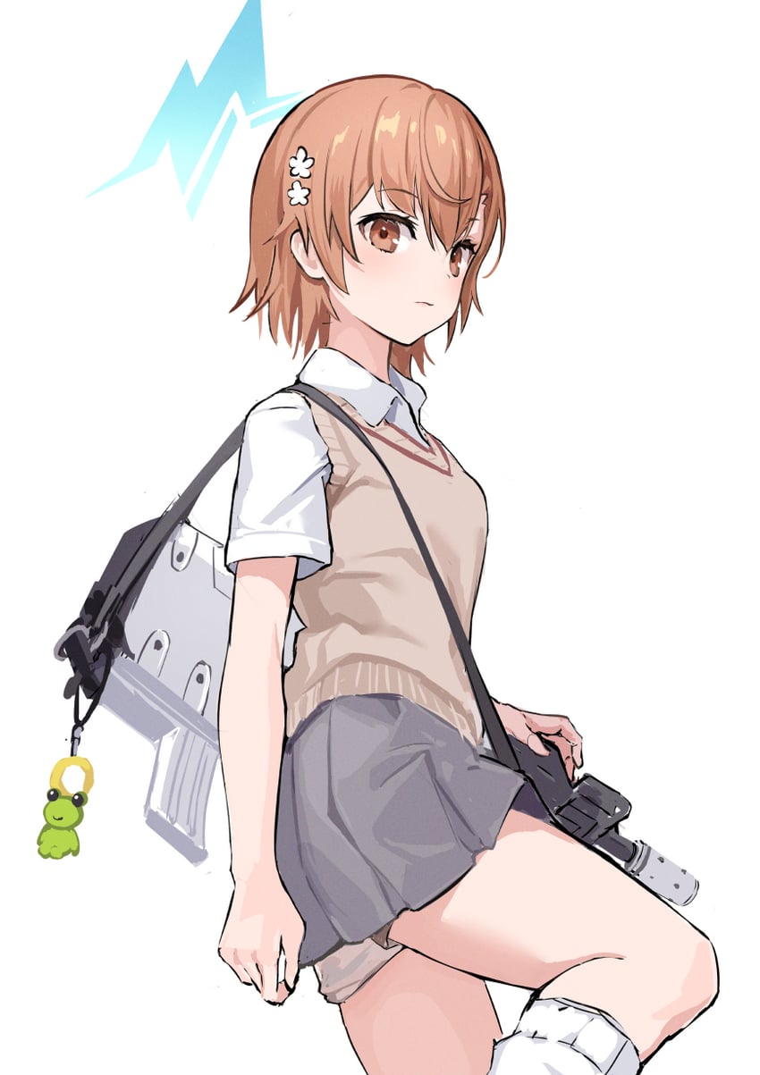 misaka mikoto and gekota (blue archive and 2 more) drawn by deca_purio