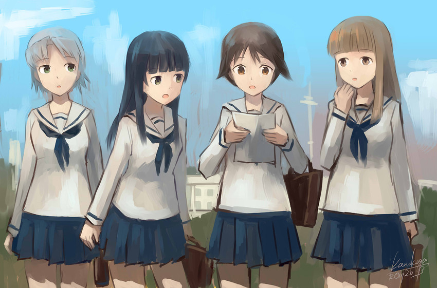 miyafuji yoshika, yamakawa michiko, nakajima hayate, and suwa goshiki (world witches series and 2 more) drawn by kanokoga