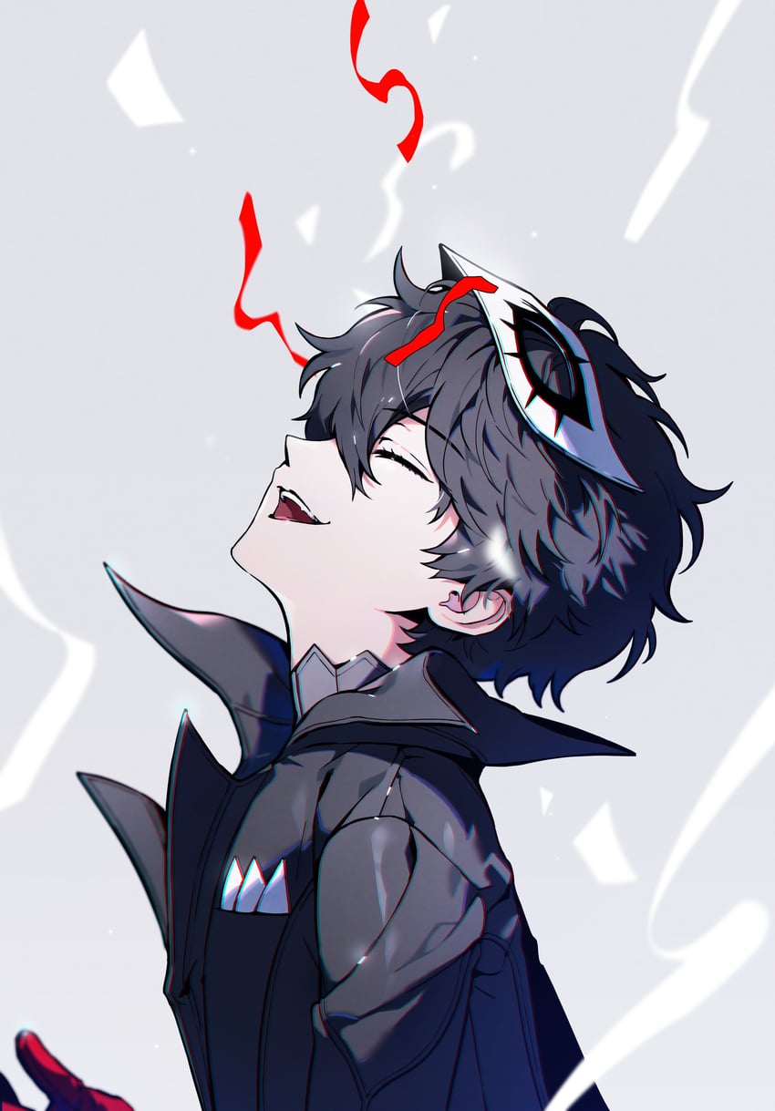 amamiya ren and joker (persona and 1 more) drawn by themoonrabbit