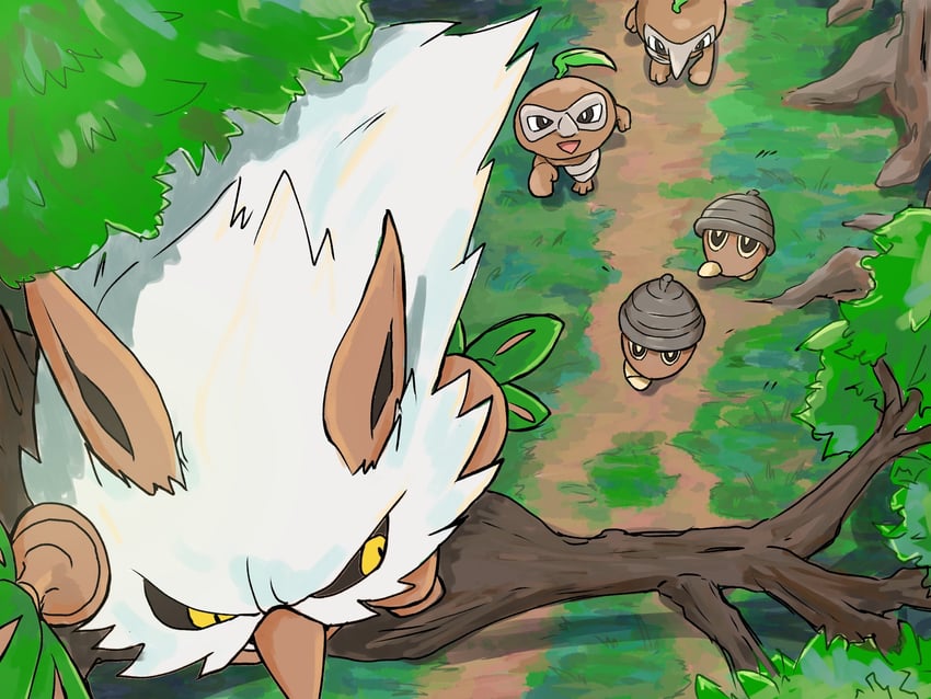 seedot, shiftry, and nuzleaf (pokemon) drawn by tororo_oishi_ym