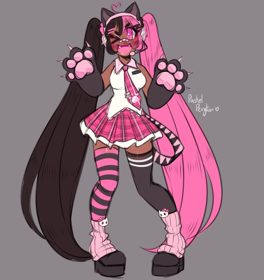 hatsune miku and hello kitty (vocaloid and 2 more) drawn by sleepyc0re